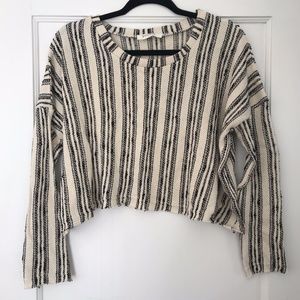 Boho Cropped Striped Sweater